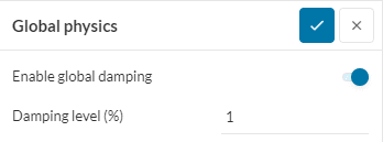 Global damping setting entered as a percentage of critical damping in SimScale global physics settings