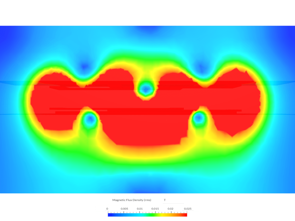 SimScale simulation image of a WPT design with an air core