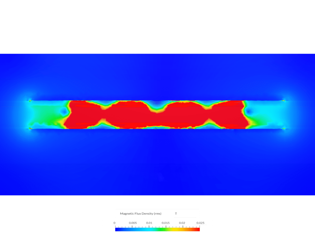 SimScale simulation image of a WPT design with ferrite plates and an aluminum shield