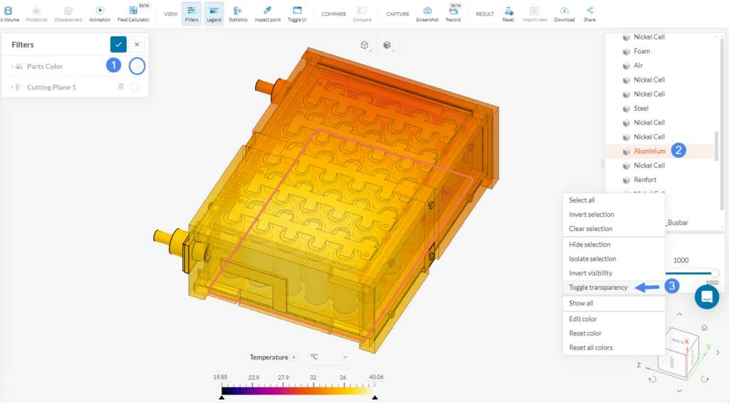 transparency toggle simscale