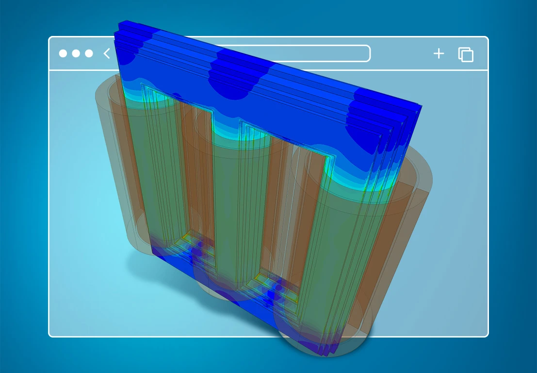 Transformer simulation laid over a web browser