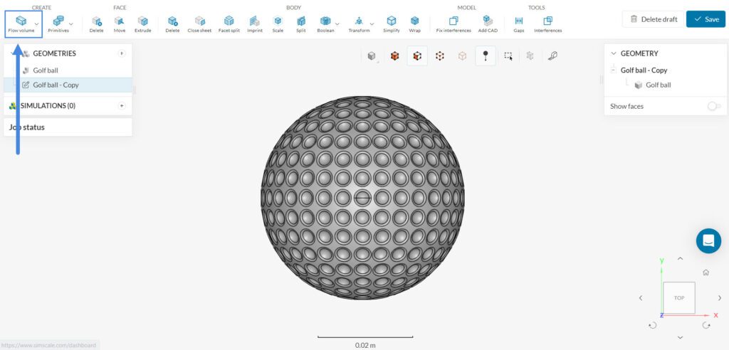 cad editing cad operations golf ball simscale