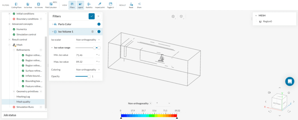 mesh quality post processor non-orthogonality
