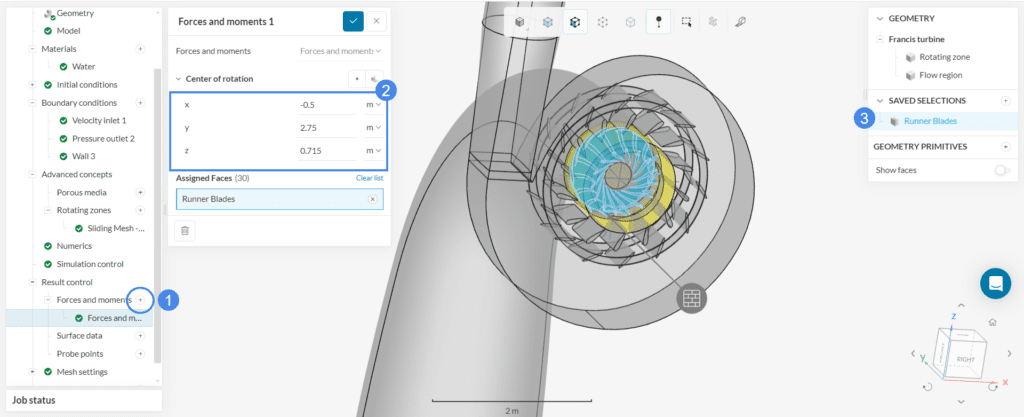 forces and moments result control