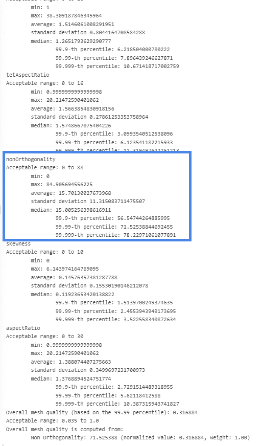 meshing log metrics after cleaning up the geometry