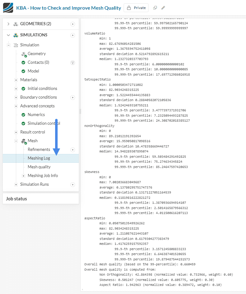 meshing log how to access