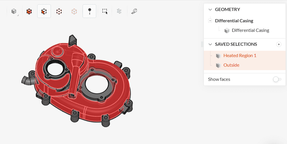 saved selections differential casing thermal simulation