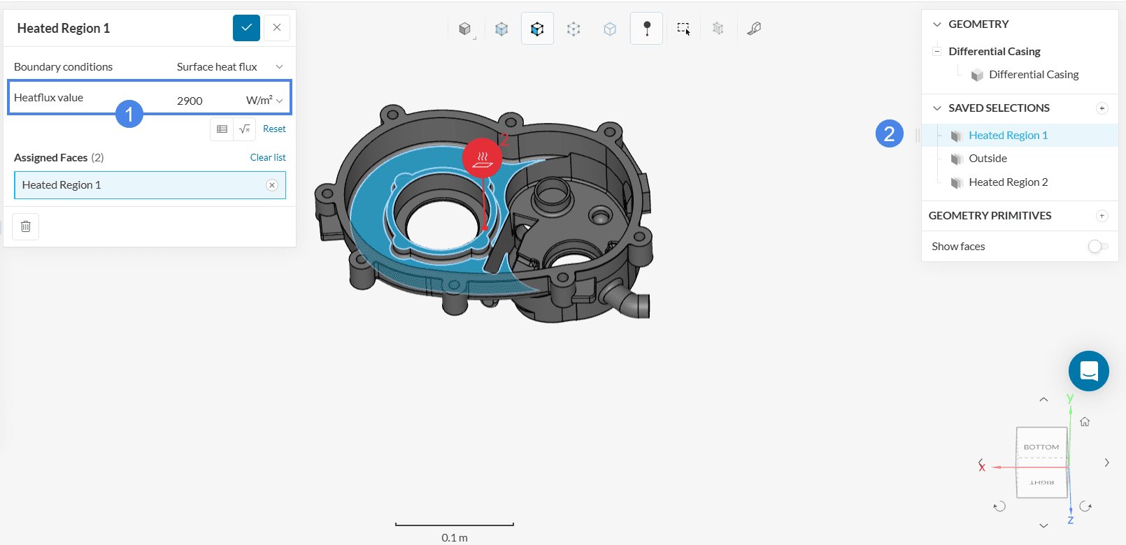 heat flux boundary condition differential casing thermal simulation