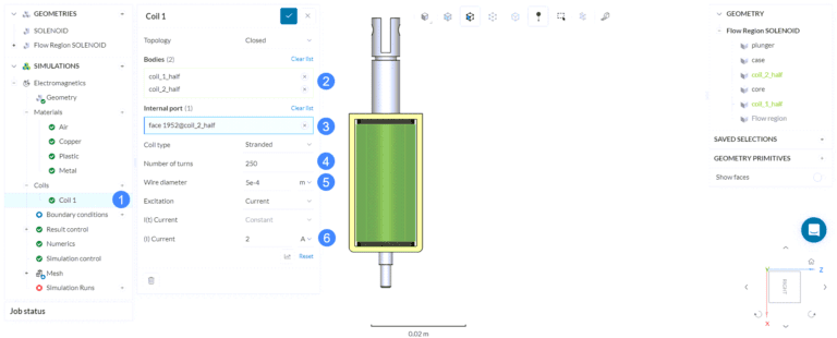 Electromagnetics of a Linear Pushing Solenoid | Tutorial | SimScale