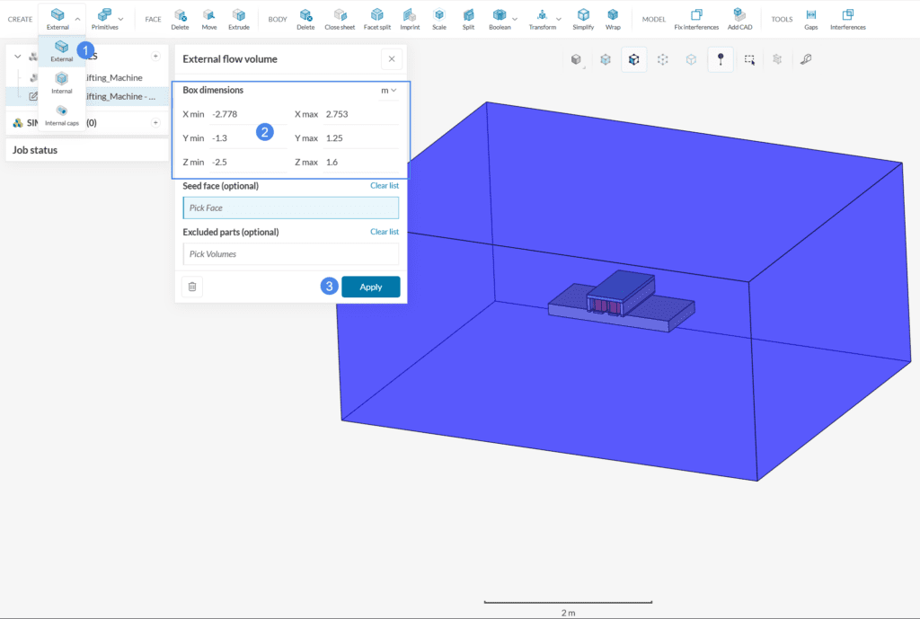 external flow domain creation emag