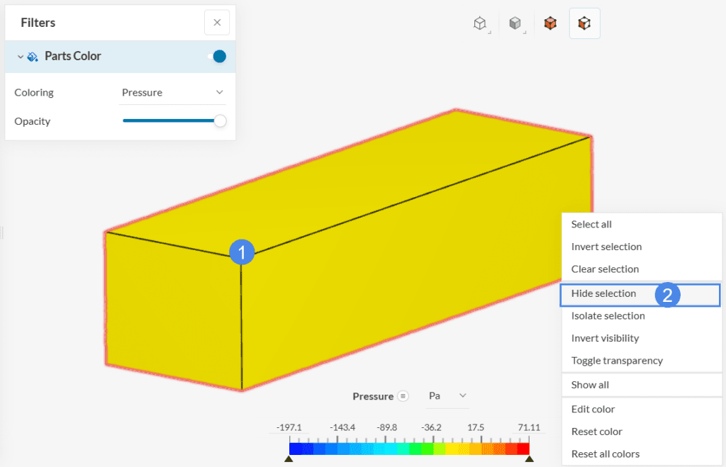 how to hide selected faces