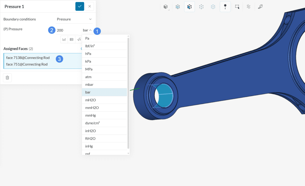pressure boundary condition assignment