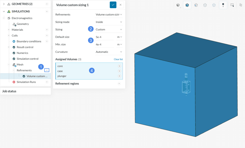 volume custom sizing refinement solenoid