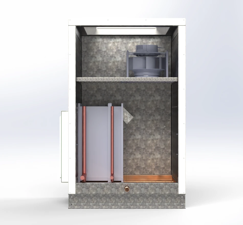Cross sectional inside view of the Terra V air handling unit by Oxygen8