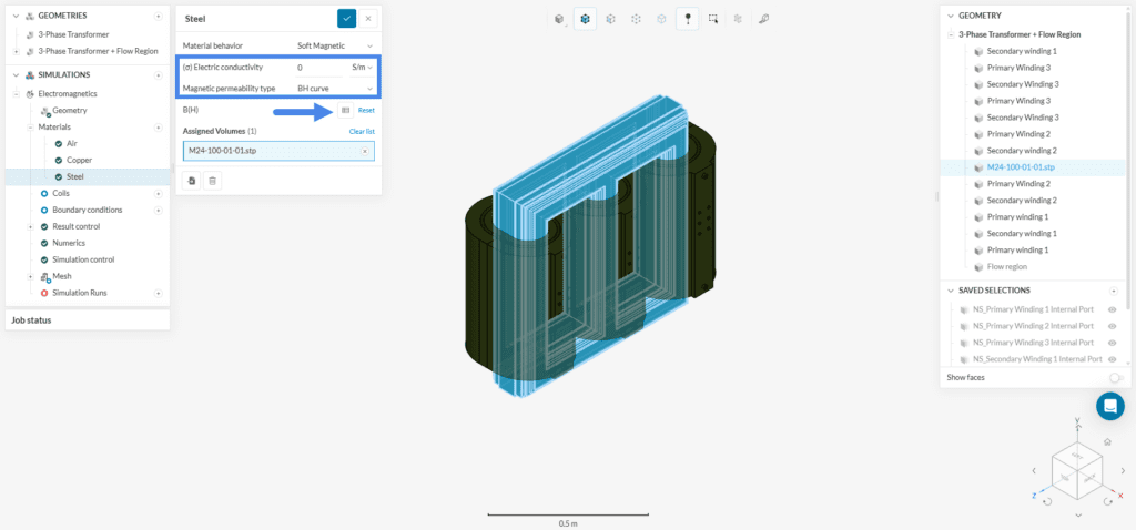 Electromagnetics of a 3-Phase Transformer | Tutorial | SimScale