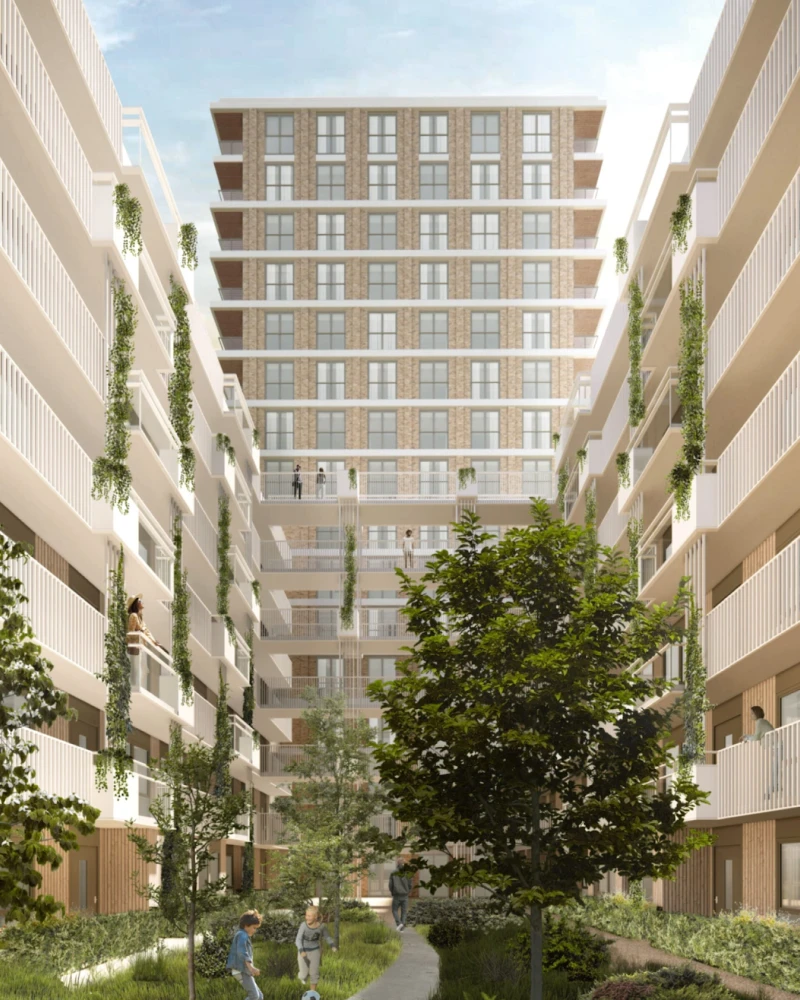 The Koningswei North building block and development side-view