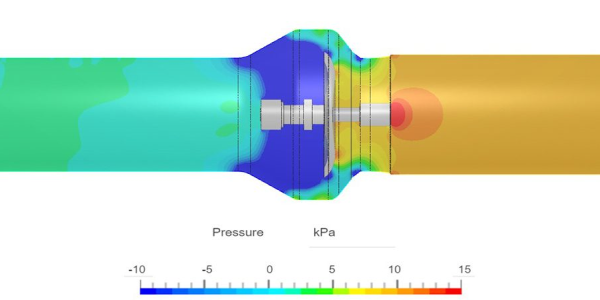 Simulation of Metraflex's improved efficiency valve