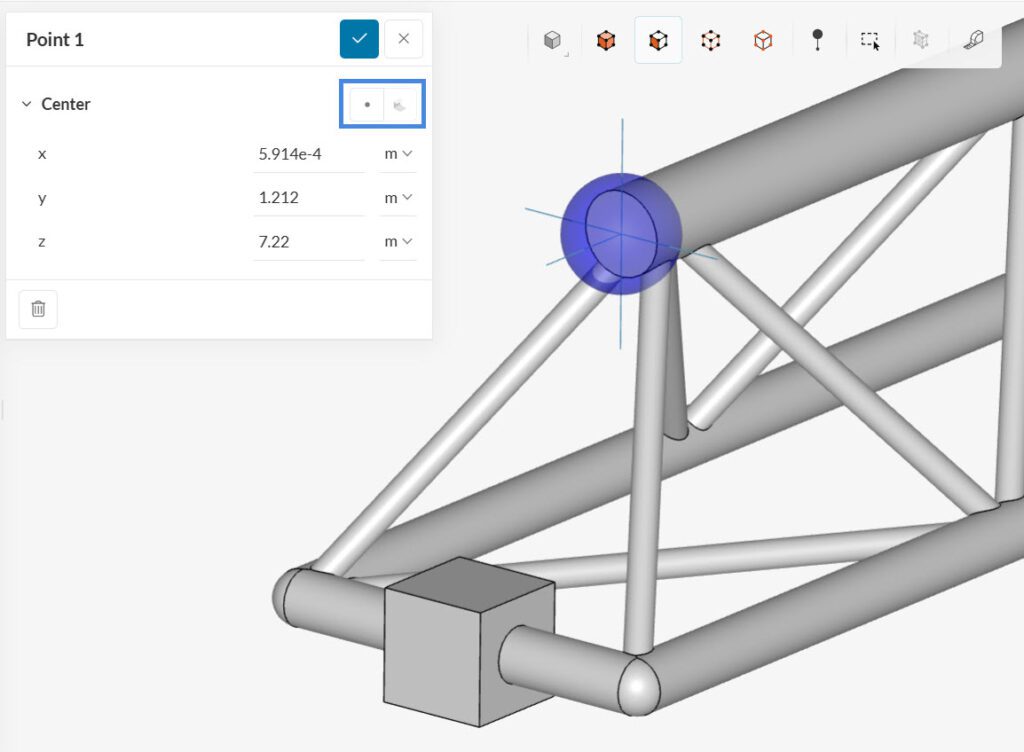 geometry primitive point result control probe point pick from the viewer pick center of selection