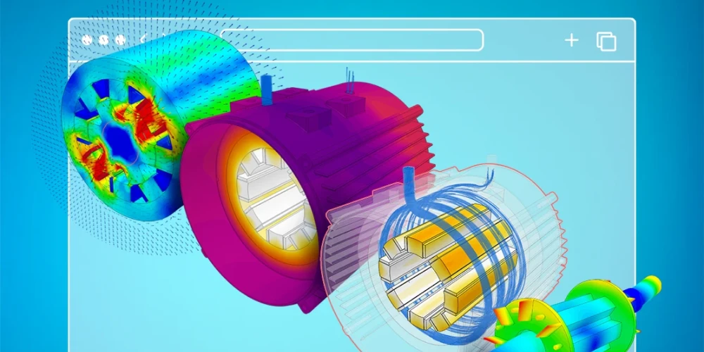 SimScale cloud native simulation platform demo of an engine with the blowout of multiple simulations