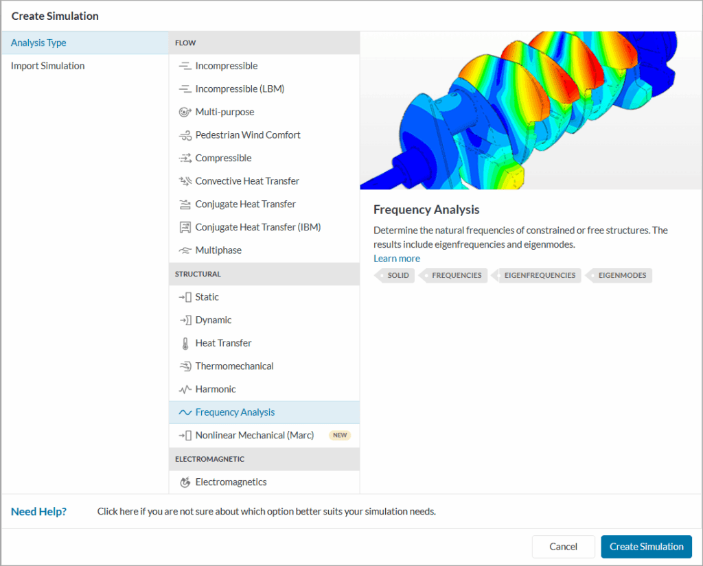 simulation library frequency analysis