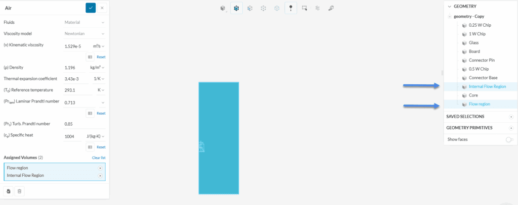 Assigning air to volumes