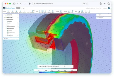Electromagnetic Simulation software in the cloud - screenshot of simscale