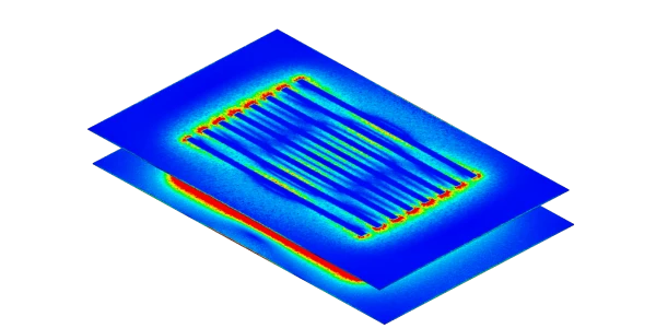 electric current density simulation of a wireless power transmitter