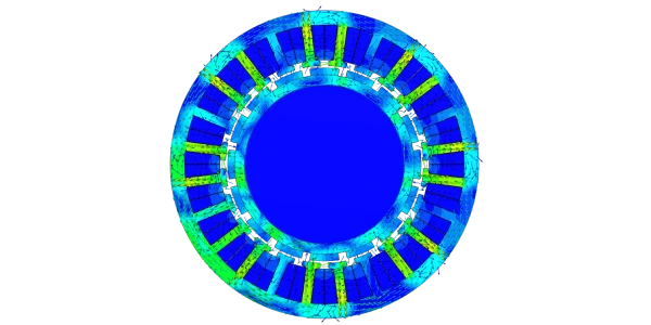 electric motor simulation cross sectional view