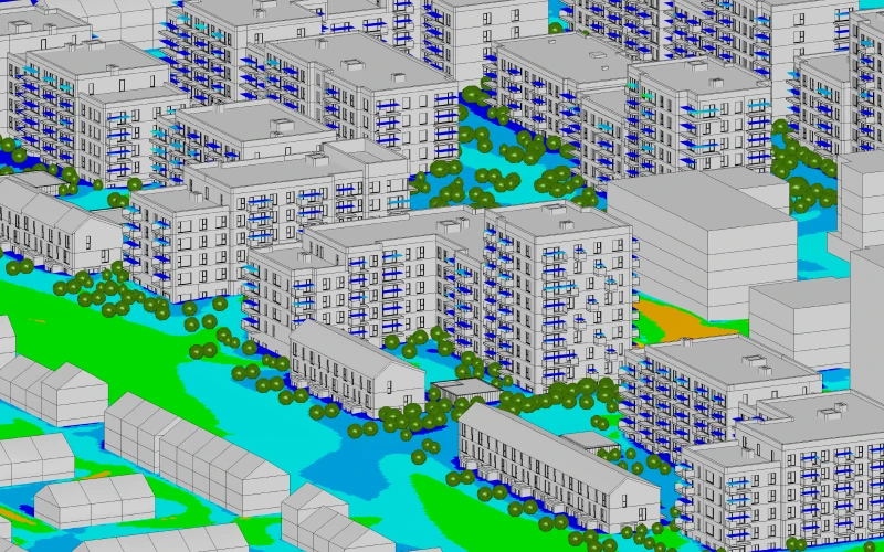 Final verification including all architectural details and trees