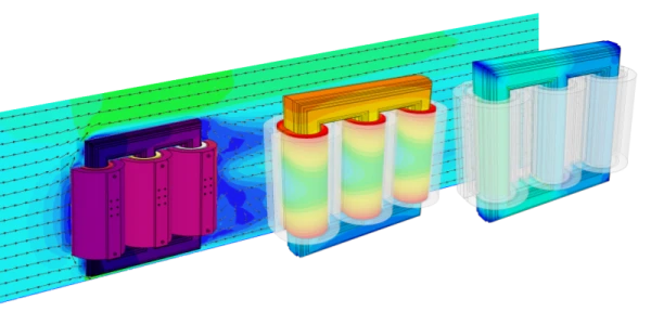 Multiphysics simulation of a transformer