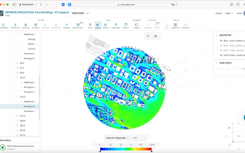  Simulation of nocturnal wind flow at 1.5m height