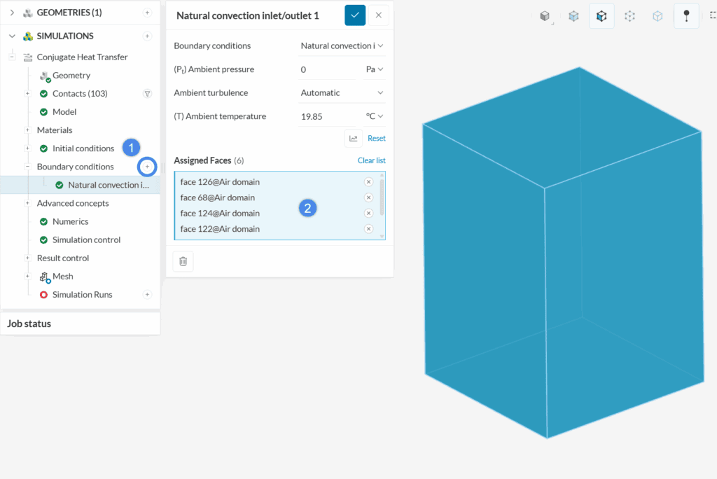 natural convection inlet outlet definition heat sink meshing tutorial