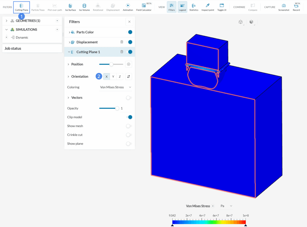 creating cutting plane online post-processor simscale