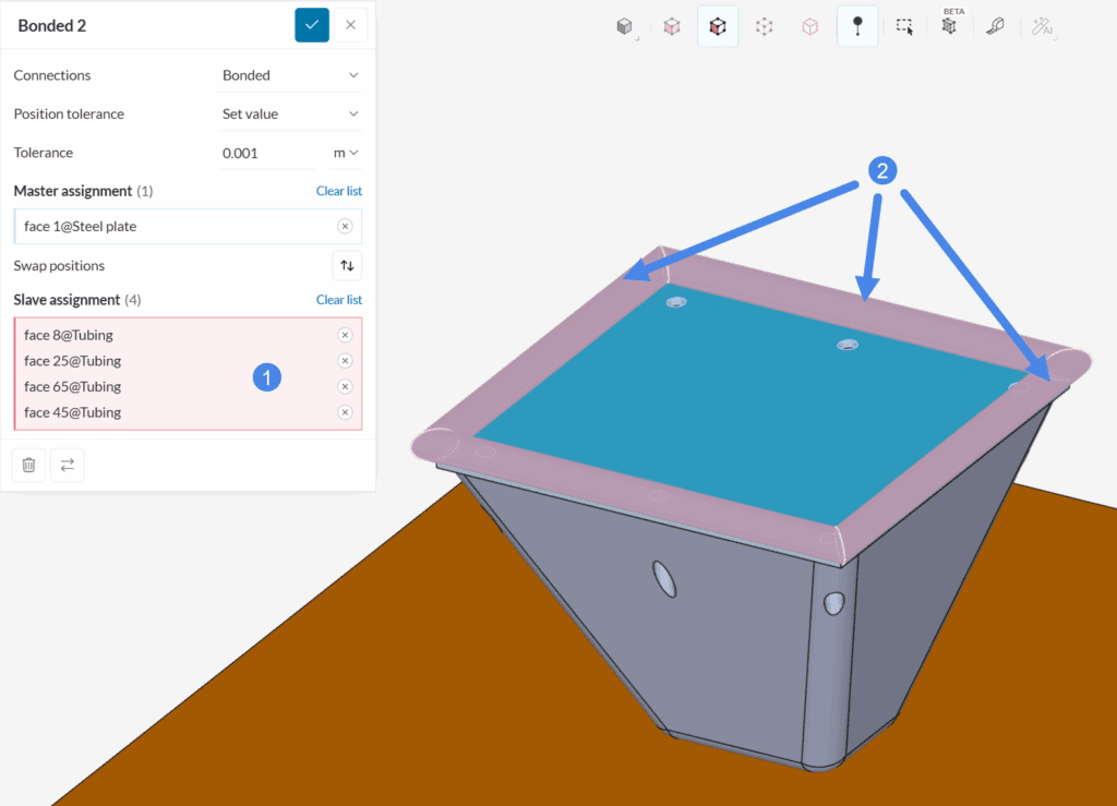 additional contact faces editing