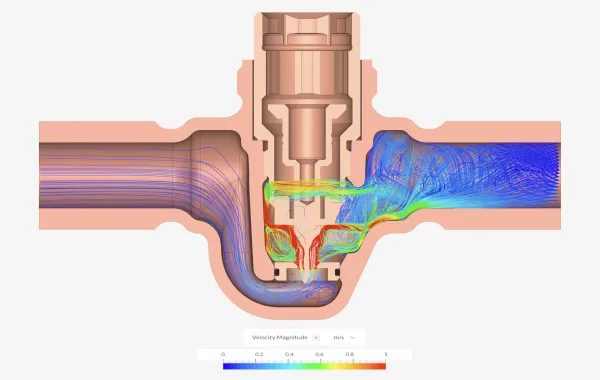 Flow through ETA-THERM in the almost closed position