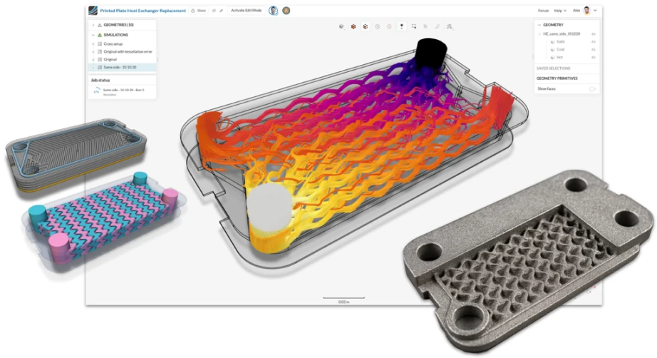 From traditional stacked plate heat exchanger design to optimitzed 3D printed TPMS heat exchanger making use of the full digital engineering stack