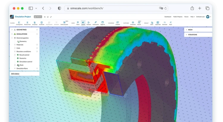 Electromagnetic simulation of a rotor with SimScale