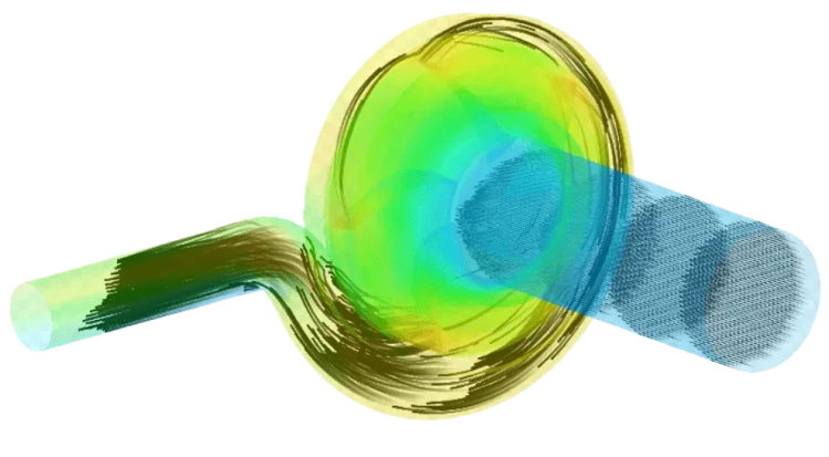 Pressure distribution simulation within a pump
