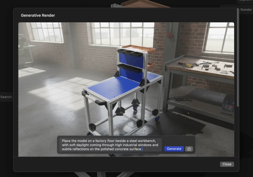 Shapr3D AI generative render