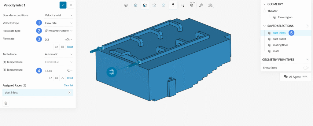 assigning velocity inlet conditions