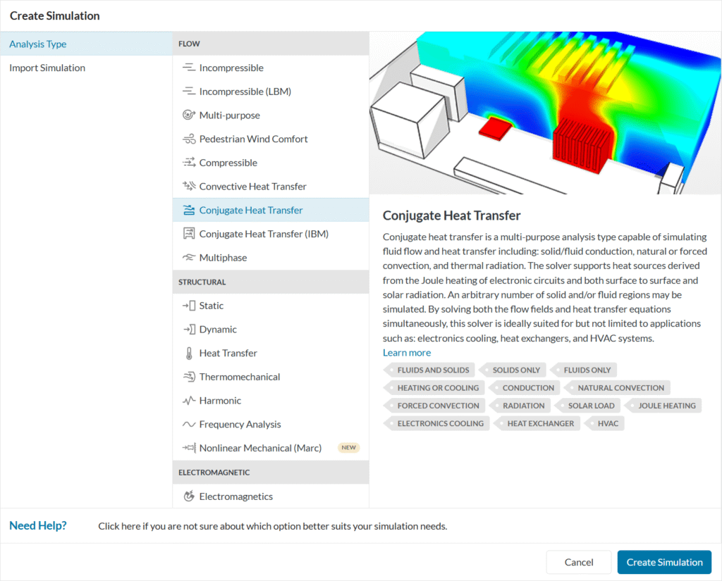 creating a new conjugate heat transfer analysis for the theater tutorial