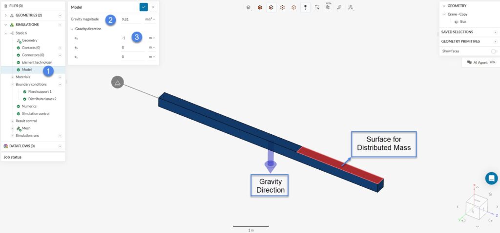 Definition of gravity for distributed mass boundary condition.