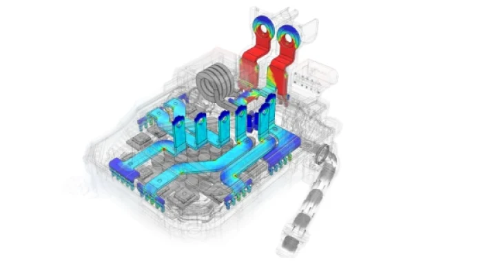 Electric potential and joule heating simulation of inverter busbars in SimScale thermal analysis software