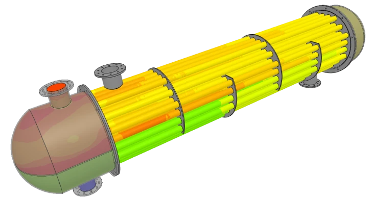 pressure drop simulation within a vessel