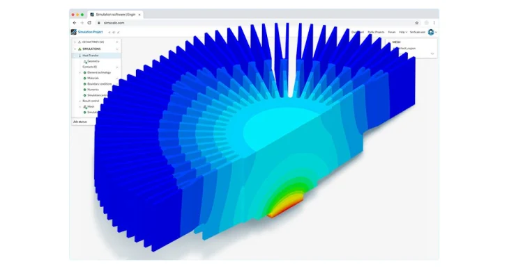 Simulating radiation heat transfer in LED heatsink