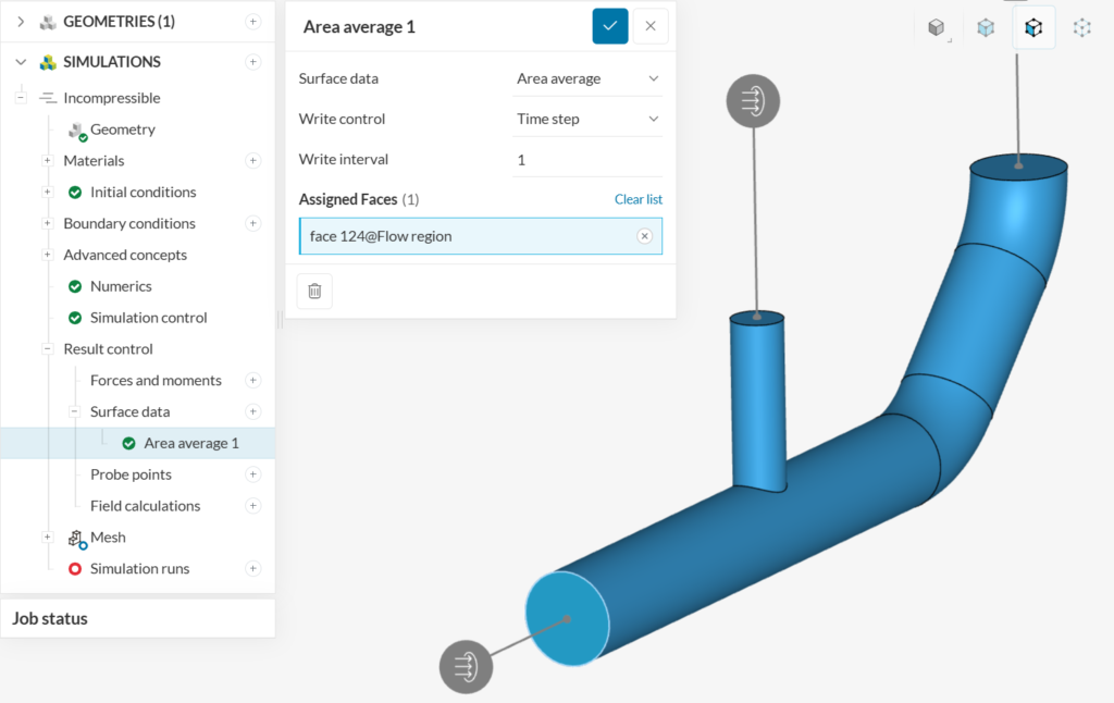 result control monitoring inlet average values