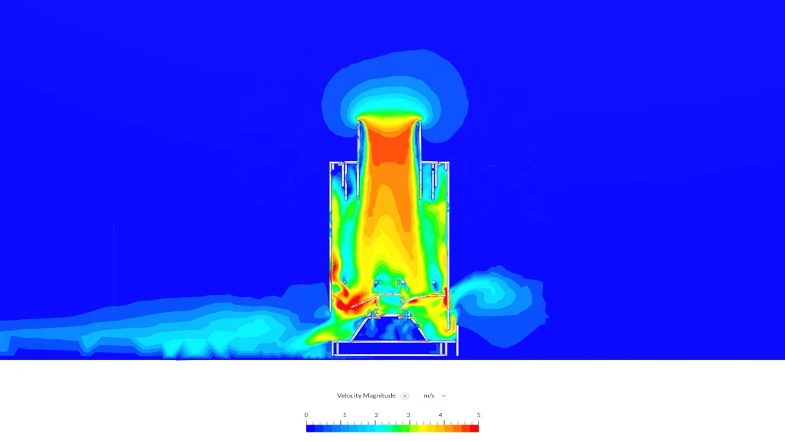 Plane section showing internal velocity field