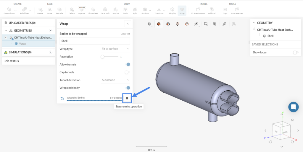 Cancelling a running CAD operation