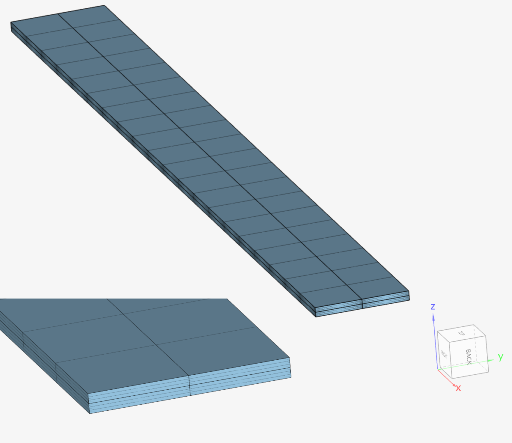 hexahedral mesh bimetallic strip thermomechanical validation case
