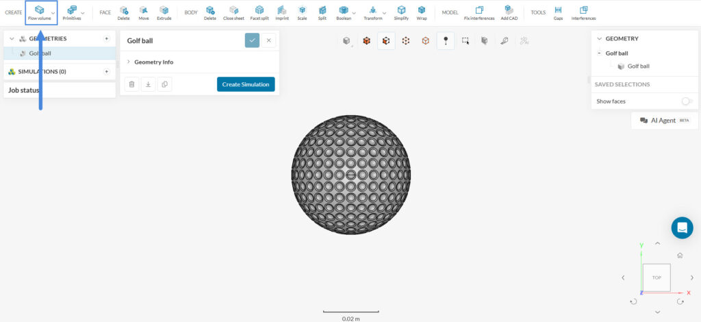 cad editing cad operations golf ball simscale external flow